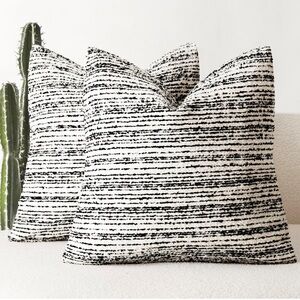 Set of 2 Faux Fur Textured Throw Decorative Pillow Covers 18x18